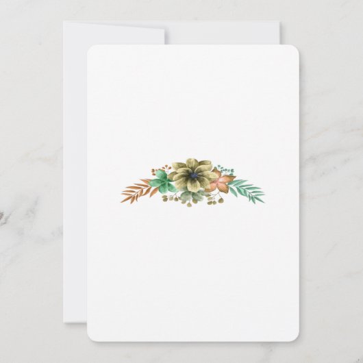 Geel en Sinaasappel Waterverf Bloemen bruidsmeisje Kaart (Achterkant)