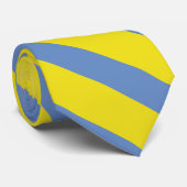 Geel en Sky Blue University Stripe II Stropdas (Opgerold)