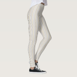 Geel en Tan Striped Patroon Leggings