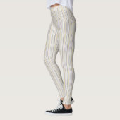 Geel en Tan Striped Patroon Leggings (Links)