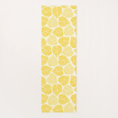 Geel en Taupe Leaf Natural Trendy Monogram Yogamat (Achterkant)