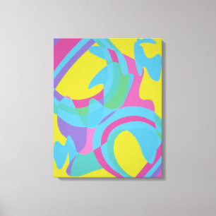 Geel en Turquoise Beweging Abstract Canvasprint Canvas Afdruk