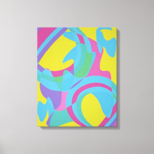 Geel en Turquoise Beweging Abstract Canvasprint Canvas Afdruk (Voorkant)