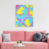Geel en Turquoise Beweging Abstract Canvasprint Canvas Afdruk (Insitu (Woonkamer))