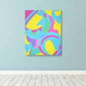 Geel en Turquoise Beweging Abstract Canvasprint Canvas Afdruk (Insitu (Houten vloer))