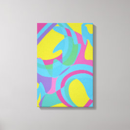 Geel en Turquoise Beweging Abstract Canvasprint Canvas Afdruk