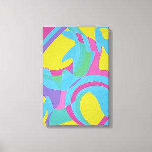 Geel en Turquoise Beweging Abstract Canvasprint Canvas Afdruk