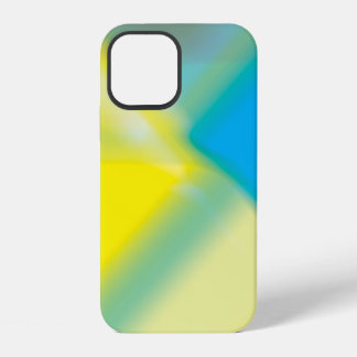Geel en Turquoise Blauwe Abstracte Gloed iphone 12 Hoesje