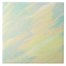 Geel en turquoise leuk tegeltje