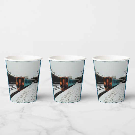 Geel en Turquoise trein Papieren beker (Multi)