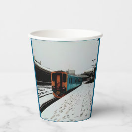 Geel en Turquoise trein Papieren beker