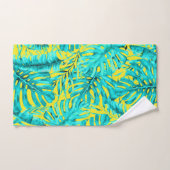 Geel en Turquoise Tropical Palm Leaves Island Bad Handdoek (Handdoek)