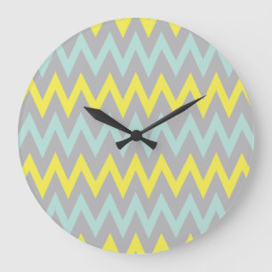 Geel en Turquoise Wall Clock Grote Klok