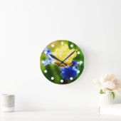 Geel en Violet Iris Clock Ronde Klok (Huis)