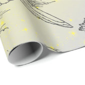 GEEL EN VLIEGTUIGEN MET EEN WRAPPINGSPAPIER CADEAUPAPIER (Rol Hoek)