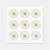 Geel en White Daisy Pattern Napkins Servet (Voorkant)