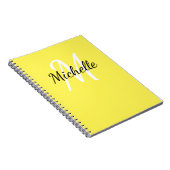 Geel en wit aangepast monogram Cute Notitieboek (Rechterzijde)