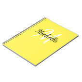 Geel en wit aangepast monogram Cute Notitieboek (Linkerzijde)