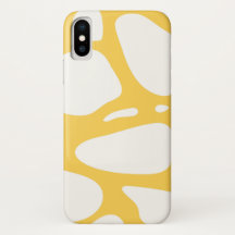 Geel en wit abstract design iphone x hoesje