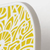 Geel en wit Abstract Floral Tropisch Hawaiian Pickleball Paddle (Links Detail)