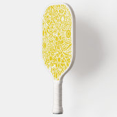 Geel en wit Abstract Floral Tropisch Hawaiian Pickleball Paddle (Links)