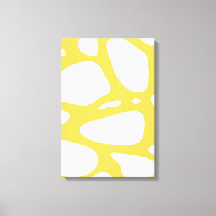 Geel en wit abstract kunst canvas print