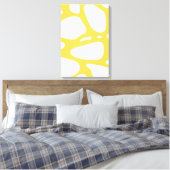 Geel en wit abstract kunst canvas print (Insitu (Slaapkamer))