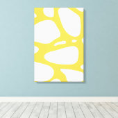 Geel en wit abstract kunst canvas print (Insitu (Houten vloer))