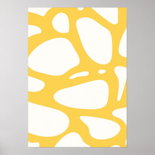 Geel en wit abstract zomerposter poster