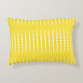 Geel en wit accentkussen met polka stippen accent kussen