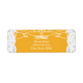 Geel en wit Adresetiket Elegant Wedding Etiket (Voorkant)