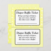 Geel en wit Baby shower Raffle Ticket (Voorkant / Achterkant)