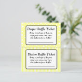 Geel en wit Baby shower Raffle Ticket (Staand voorkant)