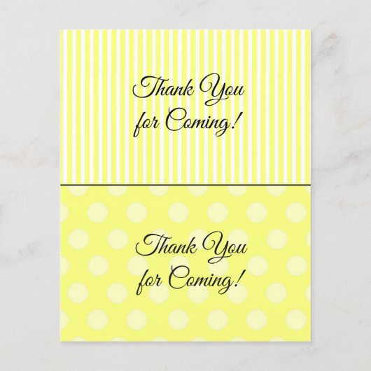 Geel en wit Baby shower Raffle Ticket (Achterkant)