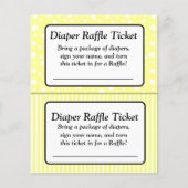 Geel en wit Baby shower Raffle Ticket (Voorkant)