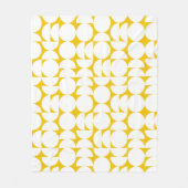 Geel en wit Bauhaus cirkels Fleece Deken (Voorkant)