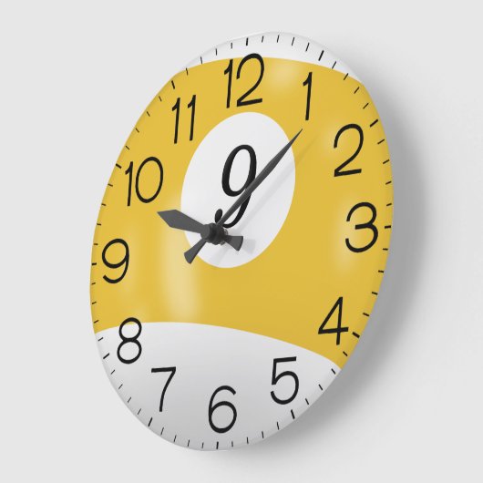 Geel en wit Billiard #9 Ball Grote Klok (Hoek)