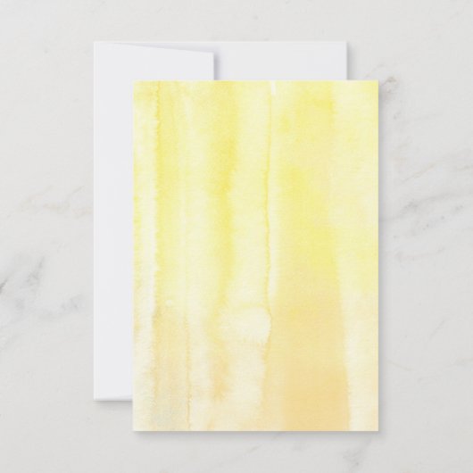 Geel en Wit Bloemen Bruiloft RSVP (Achterkant)