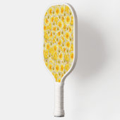 Geel en wit Bloemen Collage Pickleball Paddle (Links)