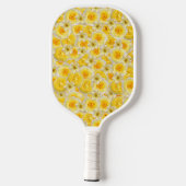 Geel en wit Bloemen Collage Pickleball Paddle (Achterkant)