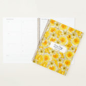 Geel en wit Bloemen Gepersonaliseerde Zonnige Bloe Planner (Display)