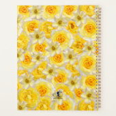 Geel en wit Bloemen Gepersonaliseerde Zonnige Bloe Planner (Achterkant)