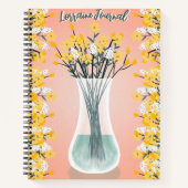 Geel en wit Bloemen ontwerp Notitieboek (Voorkant)