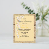 Geel en wit bloesem 50ste Jubileum Kaart (Staand voorkant)