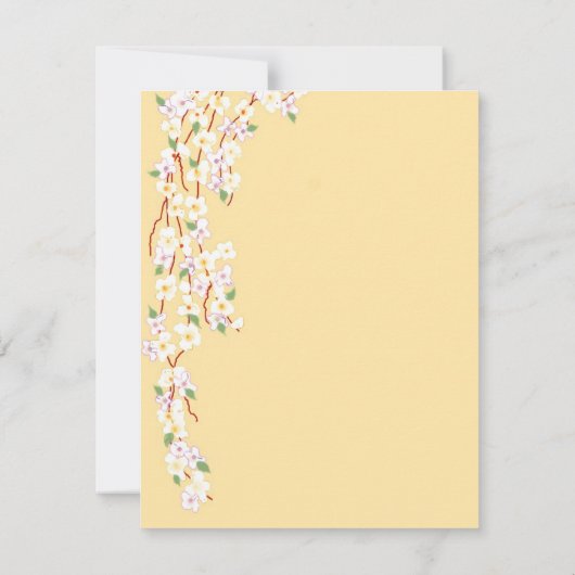 Geel en wit bloesem 50ste Jubileum Kaart (Achterkant)