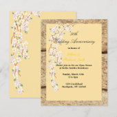 Geel en wit bloesem 50ste Jubileum Kaart (Voorkant / Achterkant)