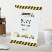 Geel en wit bouwfeest Geschenken ondertekenen Reclamebord Met Voetstuk (Insitu)