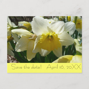 Geel en wit Briefkaart "Save the Date"