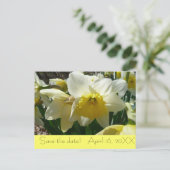 Geel en wit Briefkaart "Save the Date" (Staand voorkant)