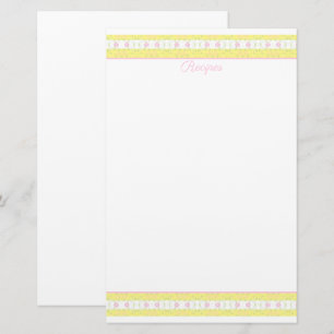 Geel en wit briefpapier